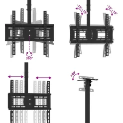 vidaXL Soporte techo TV pantalla 32''-65'' Max VESA 400x400 mm 40 kg