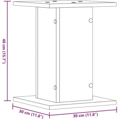 vidaXL Electrónica-Soportes altavoces 2 uds madera gris hormigón 30x30x40 cm