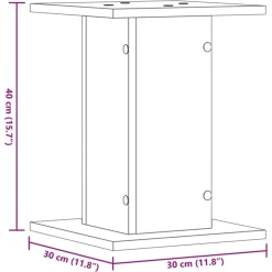 vidaXL Soportes altavoces 2 uds madera 30x30x40 cm Roble ahumado Best