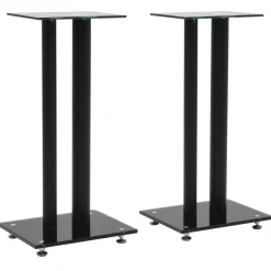 vidaXL Electrónica-Soportes altavoz vidrio templado diseño 2 pilares 2 uds