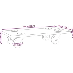vidaXL Manipulación De Materiales-Soportes con ruedas 2 uds madera de ingeniería rectangular