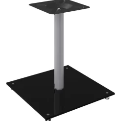 vidaXL Electrónica-Soportes de altavoces 2 uds vidrio templado plata negro 1 pilar
