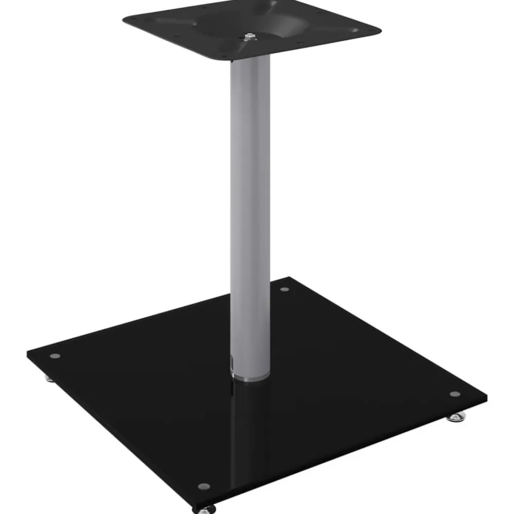 vidaXL Electrónica-Soportes de altavoces 2 uds vidrio templado plata negro 1 pilar