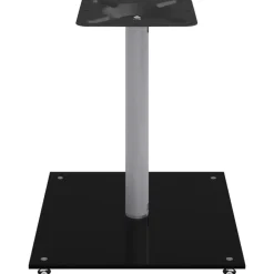 vidaXL Electrónica-Soportes de altavoces 2 uds vidrio templado plata negro 1 pilar