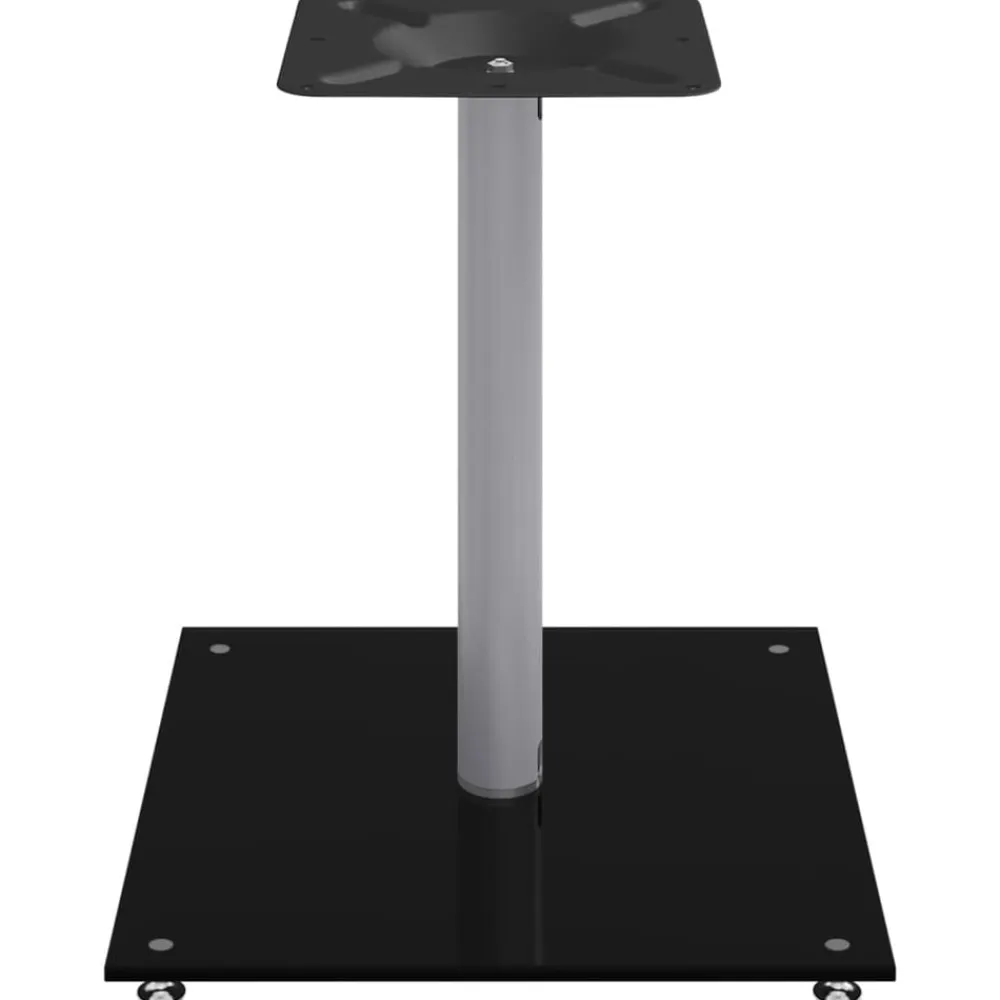 vidaXL Electrónica-Soportes de altavoces 2 uds vidrio templado plata negro 1 pilar