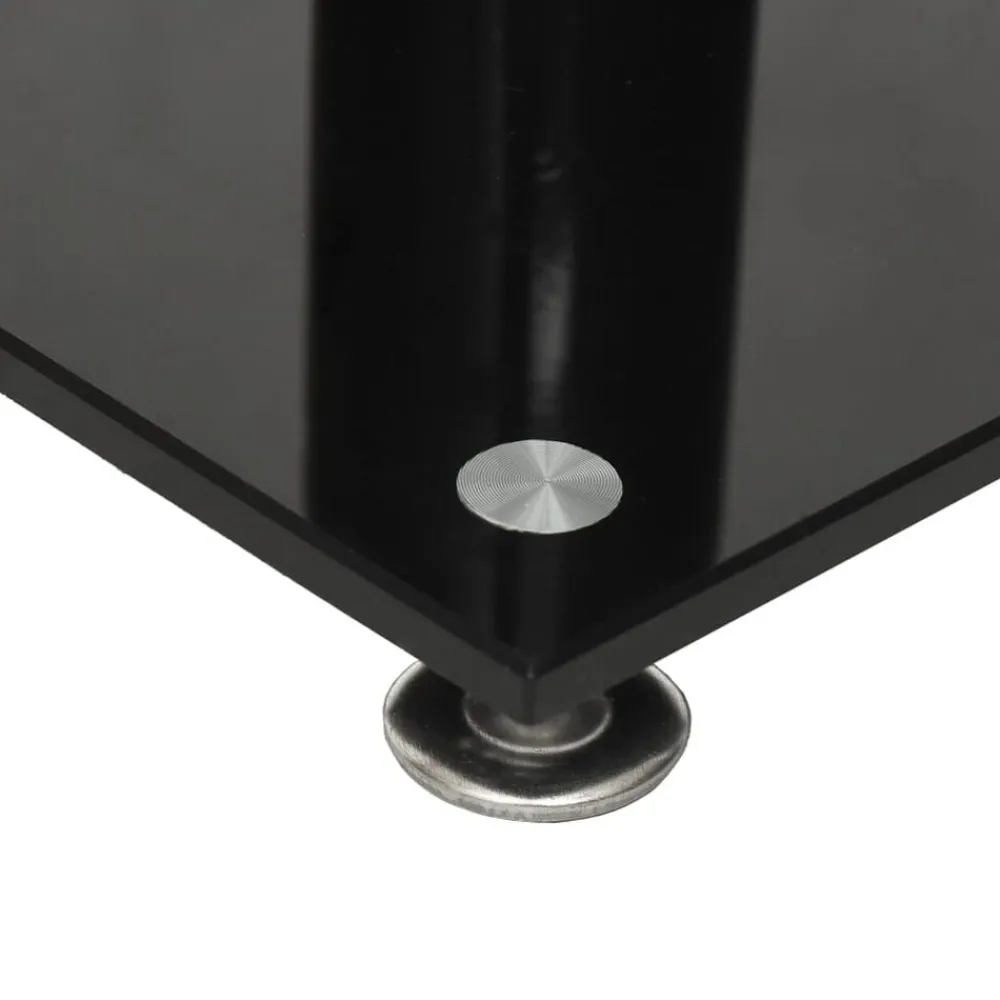 vidaXL Electrónica-Soportes de altavoces 2 uds vidrio templado plata negro 1 pilar