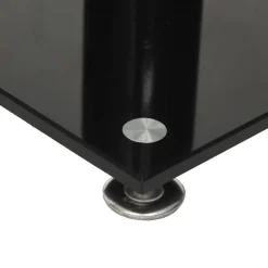 vidaXL Soportes de altavoces 2 uds vidrio templado plata negro 1 pilar Negro y plateado Clearance