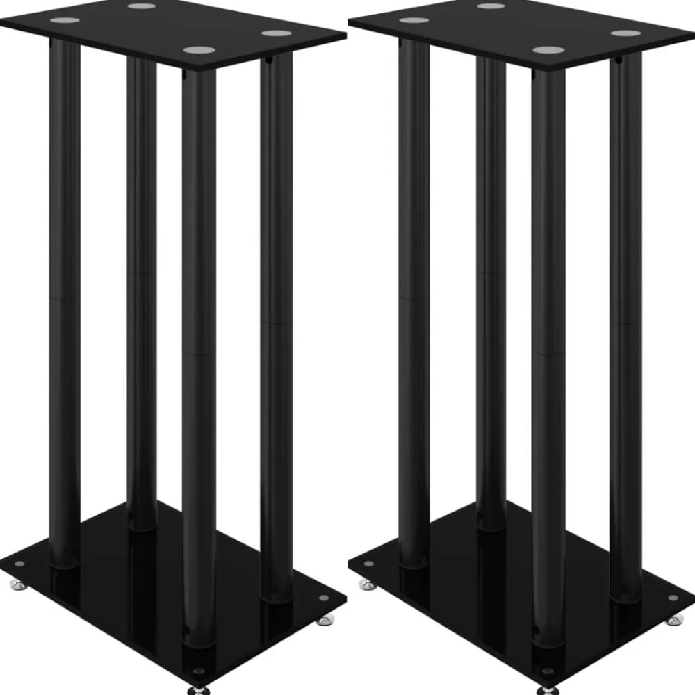 vidaXL Electrónica-Soportes de altavoces 2 uds vidrio templado 4 pilares