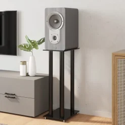 vidaXL Electrónica-Soportes de altavoces 2 uds vidrio templado 4 pilares