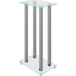 vidaXL Electrónica-Soportes de altavoces 2 uds vidrio templado 4 pilares