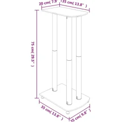 vidaXL Electrónica-Soportes de altavoces 2 uds vidrio templado 3 pilares