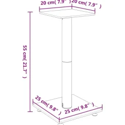 vidaXL Electrónica-Soportes de altavoces 2 uds vidrio templado 1 pilar
