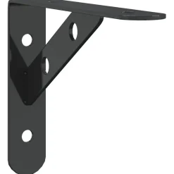 vidaXL Soportes de estante 4 uds acero inoxidable 15x2,5x11,5 cm Negro