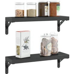 vidaXL Soportes de estante 4 uds acero inoxidable 15x2,5x11,5 cm Negro