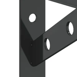 vidaXL Soportes de estante 4 uds acero inoxidable 15x2,5x11,5 cm Negro