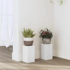 vidaXL Jardín-Soportes de plantas 2 uds madera ingeniería 10x10x18 cm