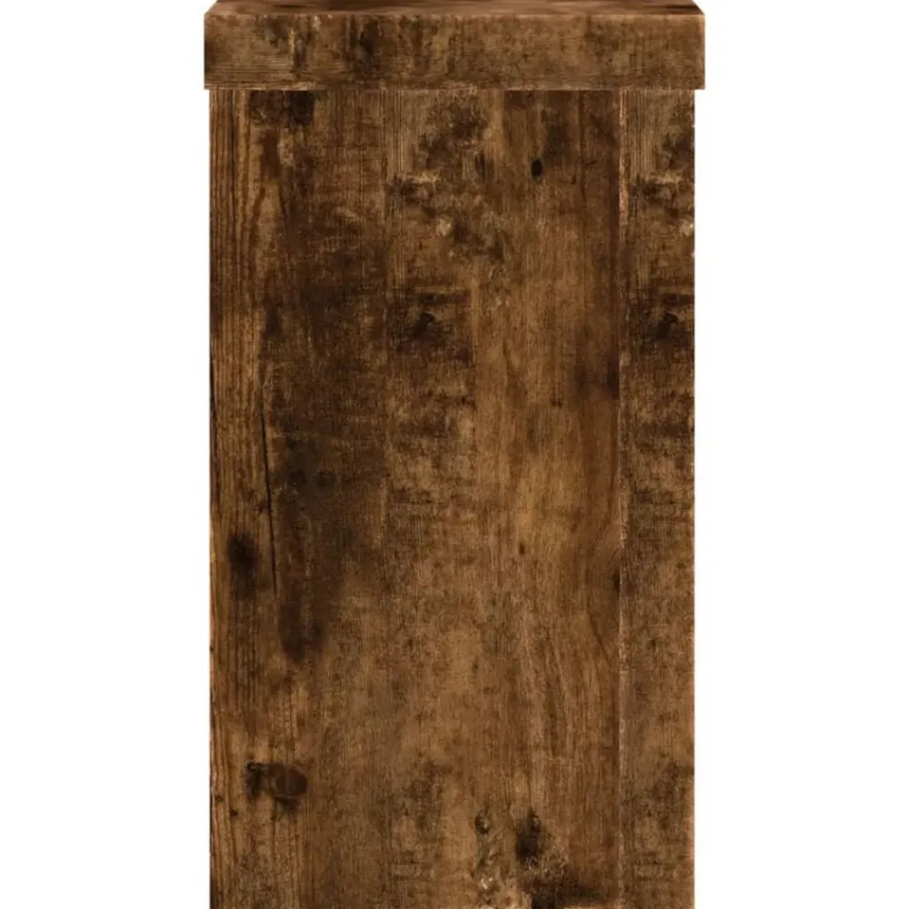 vidaXL Soportes de plantas 2 uds madera 10x10x18 cm Roble ahumado Clearance