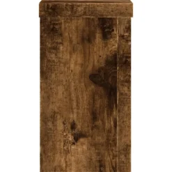 vidaXL Soportes de plantas 2 uds madera 10x10x18 cm Roble ahumado Clearance