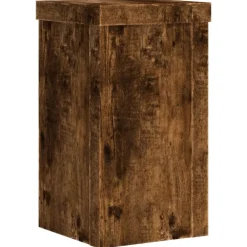 vidaXL Soportes de plantas 2 uds madera 10x10x18 cm Roble ahumado Clearance