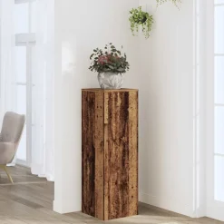 vidaXL Jardín-Soportes de plantas madera ingeniería envejecida 33x33x100 cm