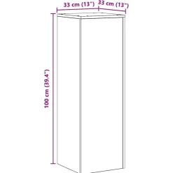 vidaXL Jardín-Soportes de plantas madera ingeniería envejecida 33x33x100 cm