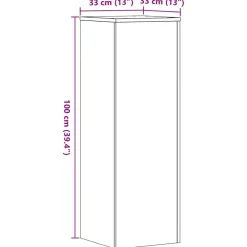 vidaXL Soportes de plantas madera ingeniería gris hormigón 33x33x100cm Gris hormig&oacute;n Hot