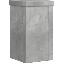 vidaXL Soportes de plantas 2 uds madera gris hormigón 10x10x18 cm Gris hormig&oacute;n