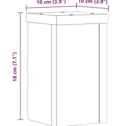 vidaXL Soportes de plantas 2 uds madera gris hormigón 10x10x18 cm Gris hormig&oacute;n