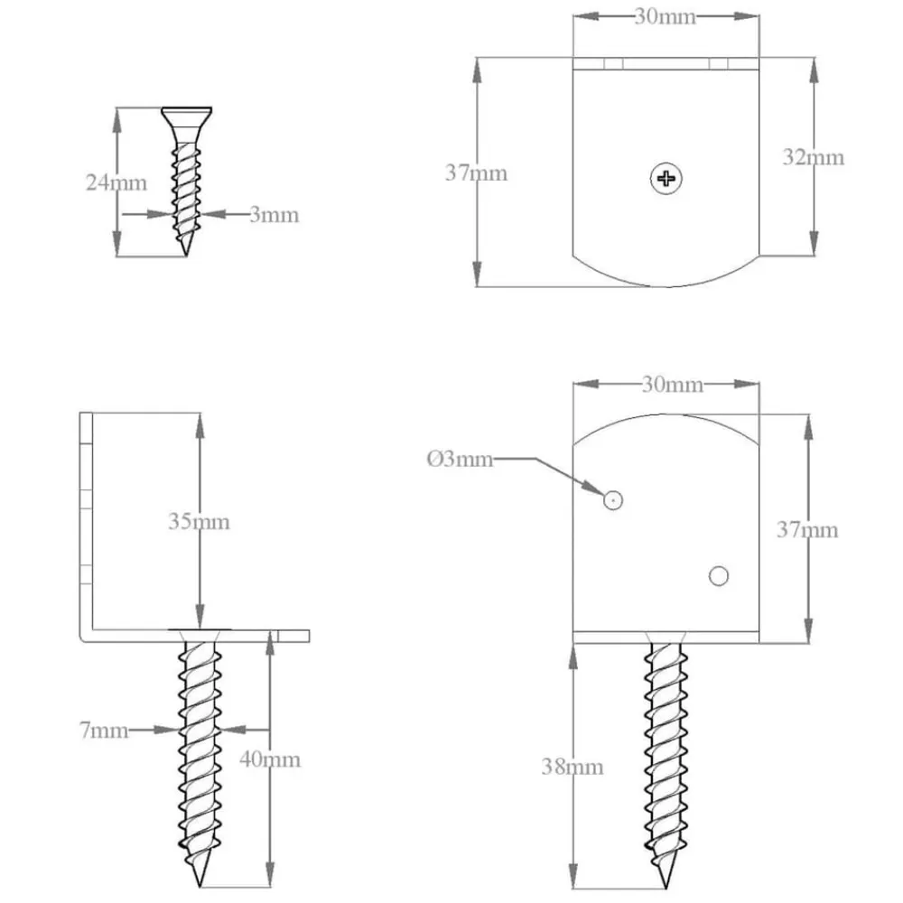 vidaXL Accesorios De Bricolaje-Soportes del panel de la valla 4 uds en L metal galvanizado