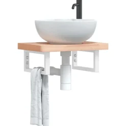 vidaXL Soportes estante de lavabo 2 uds rectangular acero Blanco Sale