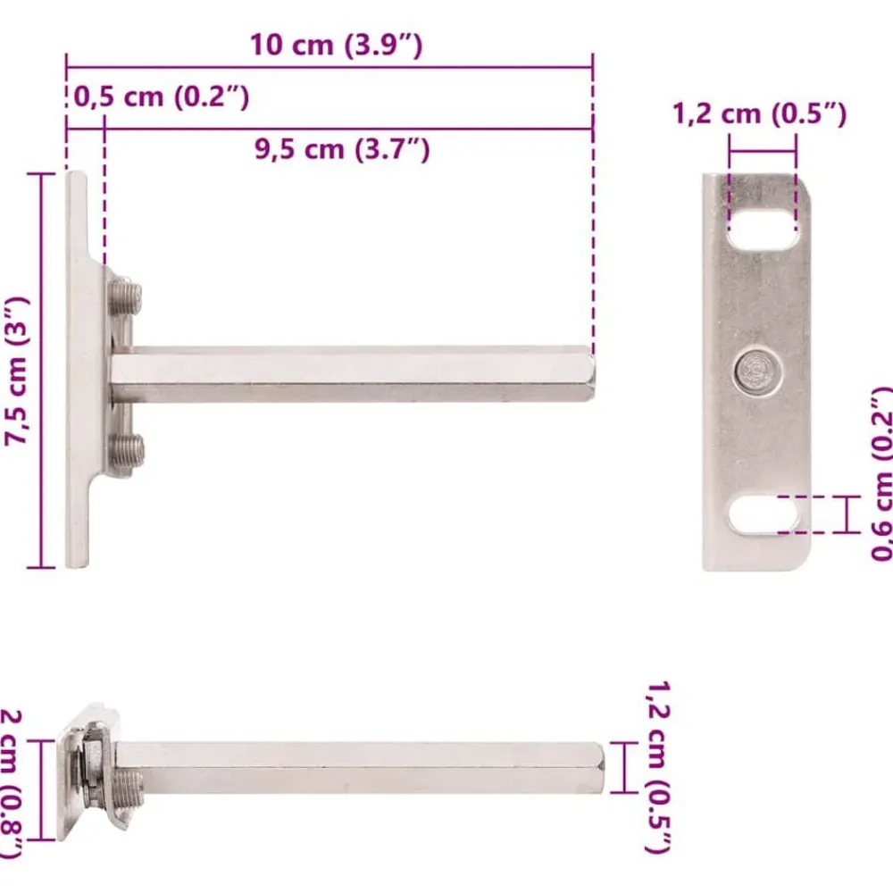 vidaXL Accesorios De Bricolaje-Soportes flotantes para estantes 12uds invisibles acero carbono