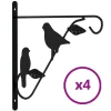 vidaXL Soportes para cestas colgantes 4 unidades acero negro Hot