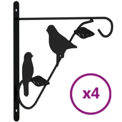 vidaXL Soportes para cestas colgantes 4 unidades acero negro Hot
