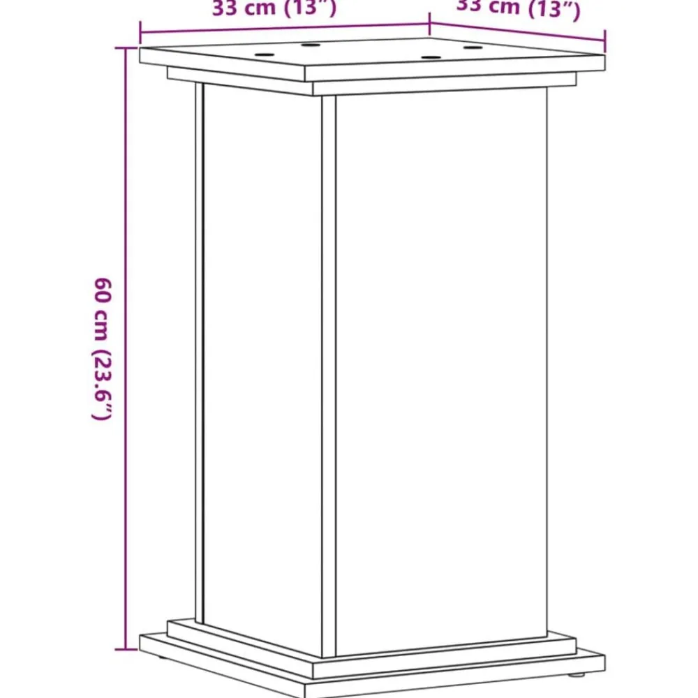 vidaXL Soportes para plantas madera de ingeniería 33x33x60 cm Blanco