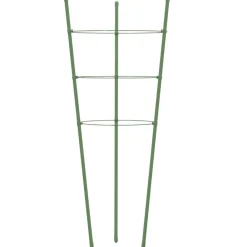 vidaXL Jardín-Soportes plantas jardín con 3 anillas 5 uds acero verde 45 cm