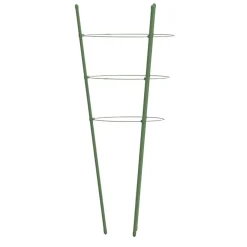 vidaXL Jardín-Soportes plantas jardín con 3 anillas 5 uds acero verde 45 cm