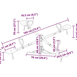 vidaXL Sube y baja de 4 plazas con rotación de 360 grados acero Sale