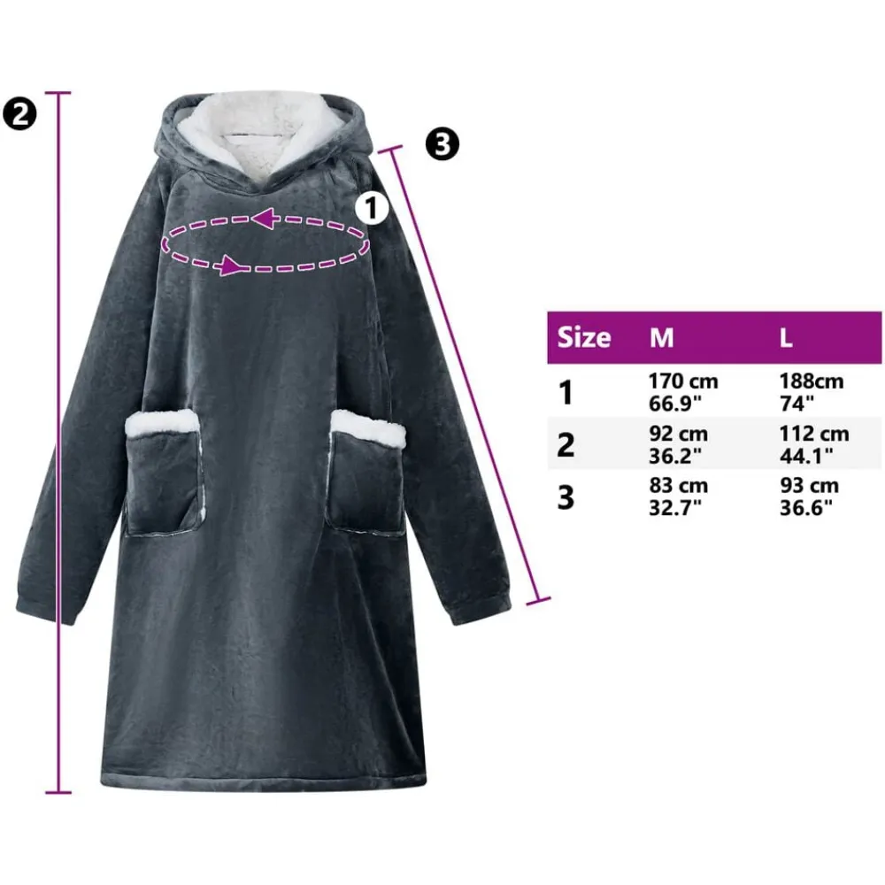vidaXL Ropa Y Accesorios-Sudadera manta M Forro Polar y Franela