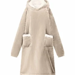 vidaXL Sudadera manta M Forro Polar y Franela Beige