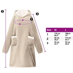 vidaXL Sudadera manta M Forro Polar y Franela Beige