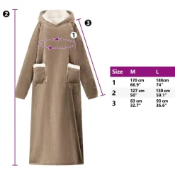 vidaXL Sudadera manta M Forro Polar y Franela Camel Discount