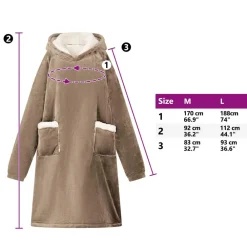 vidaXL Ropa Y Accesorios-Sudadera manta M Forro Polar y Franela