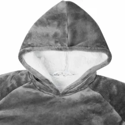 vidaXL Sudadera manta M Forro Polar y Franela Gris oscuro New