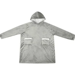 vidaXL Sudadera manta M Forro Polar y Franela Gris New