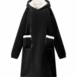 vidaXL Sudadera manta M Forro Polar y Franela Negro Best