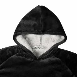vidaXL Sudadera manta M Forro Polar y Franela Negro Best