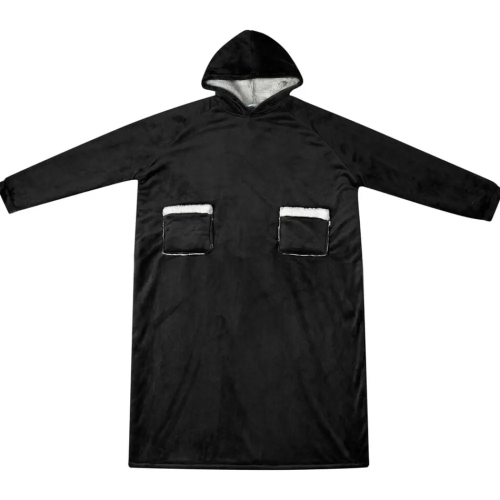 vidaXL Sudadera manta M Forro Polar y Franela Negro Outlet