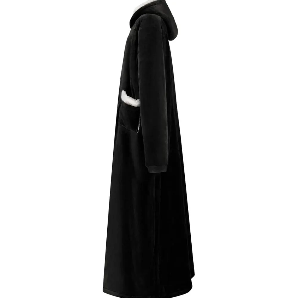 vidaXL Sudadera manta M Forro Polar y Franela Negro Outlet