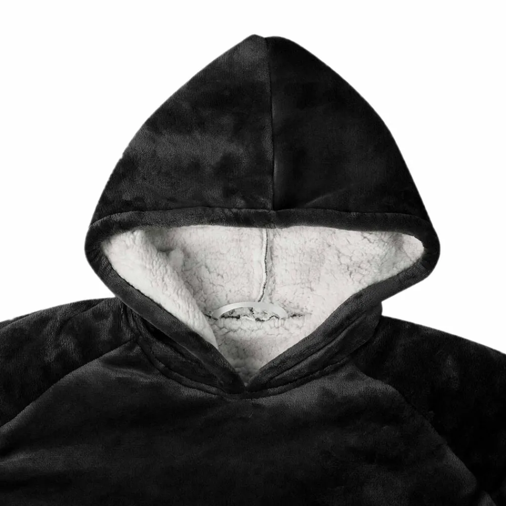 vidaXL Sudadera manta M Forro Polar y Franela Negro Outlet