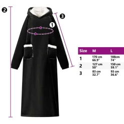 vidaXL Sudadera manta M Forro Polar y Franela Negro Outlet